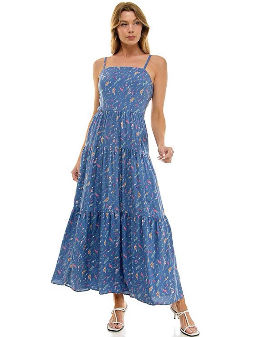 Nwt Tiered Sundress Periwinkle Floral Sz Xl